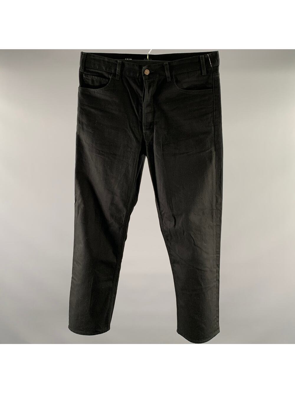 CELINE Size 33 Black Cotton Straight Leg Jeans
